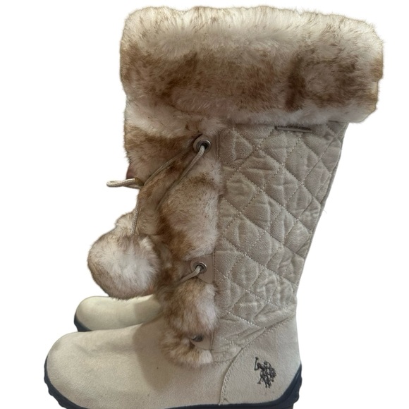 US Polo Assn Faux Fur Pom Pom Winter Boots - Picture 4 of 6